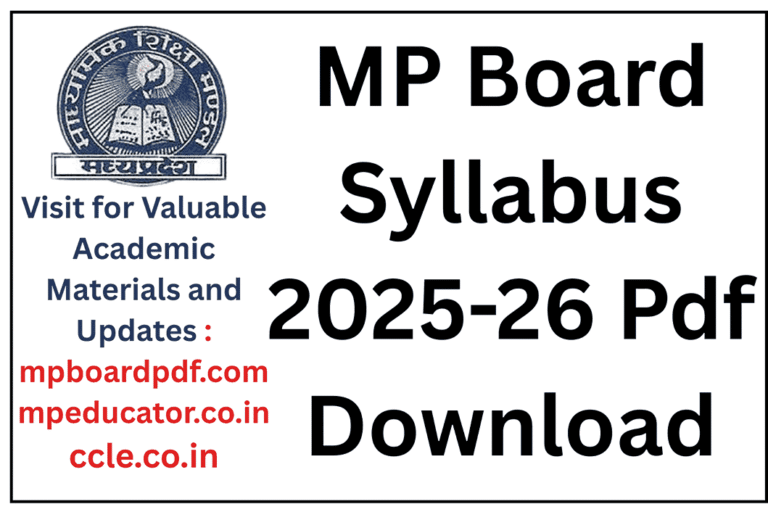 MP Board Syllabus 2025-26 Pdf Download in Hindi