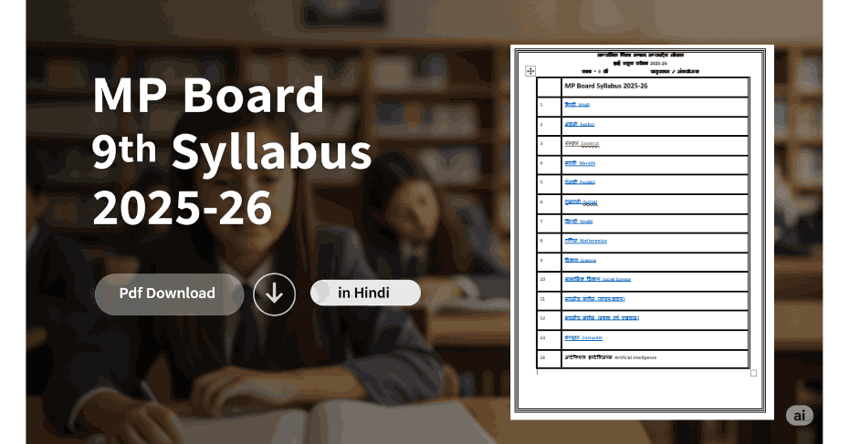 MP Board 9th Syllabus 2025-26 Pdf Download in Hindi
