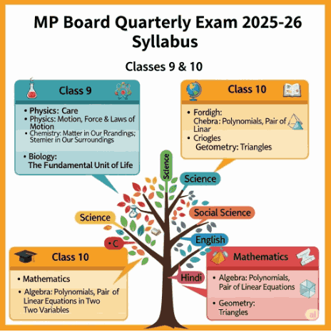 MP Board Quarterly Exam 2025-26 Syllabus